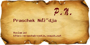 Praschek Nádja névjegykártya